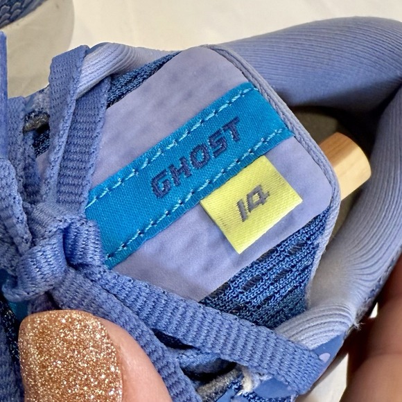 Brooks Women's 7 Ghost 14 Running Shoes Sneakers in Blue Ocean Oyster EUC - Picture 4 of 8